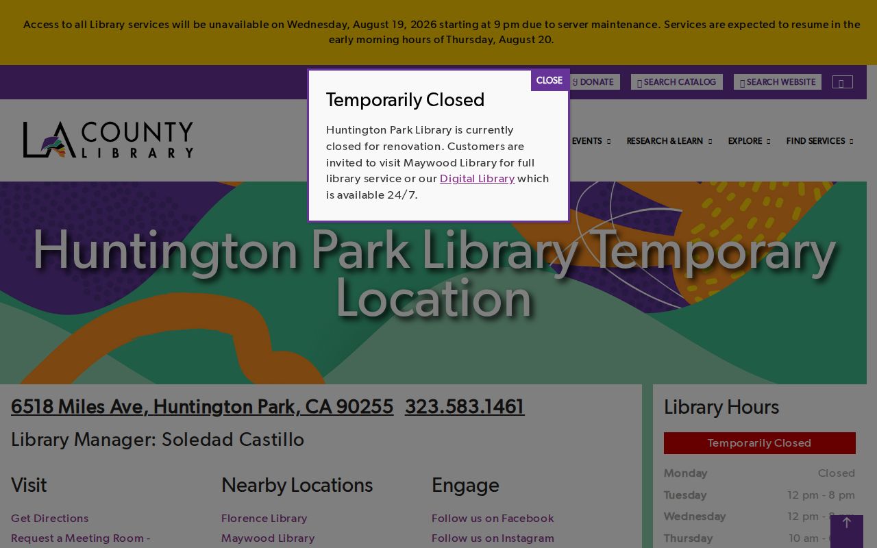 Huntington Park city directory library research