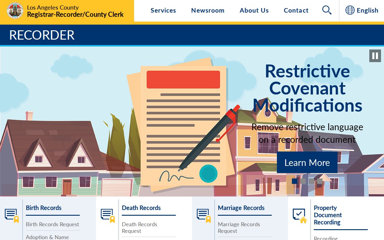 Huntington Park residents directory county recorder records