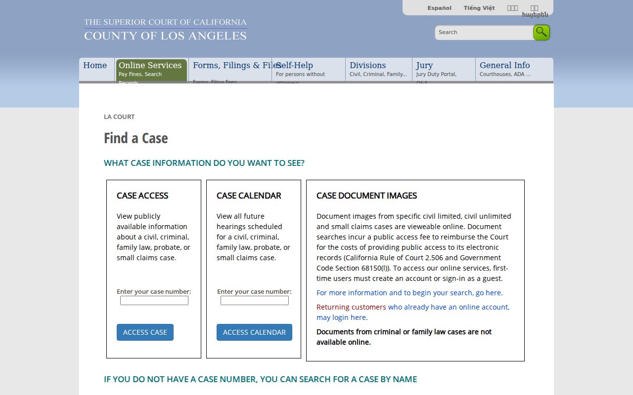 Huntington Park residents directory Los Angeles Superior Court search