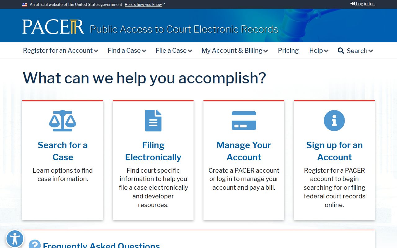 Huntington Park resident lookup federal court PACER search